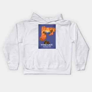 Wind Cave South Dakota USA travel poster Kids Hoodie